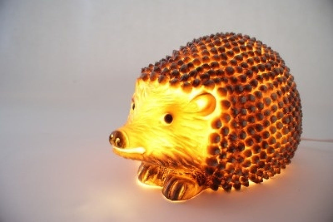 plastic hedgehog lamp - turned on