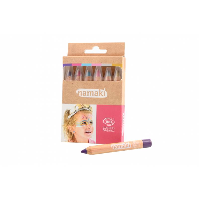 namaki ensemble de 6 crayons à maquillage mondes enchantés