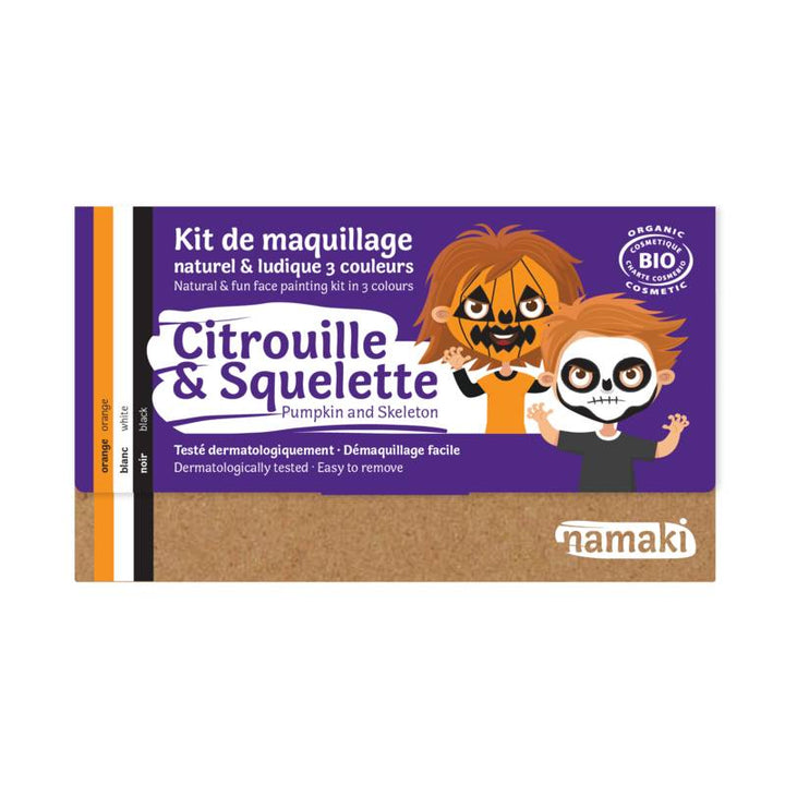 namaki kit de maquillage citrouille et squelette
